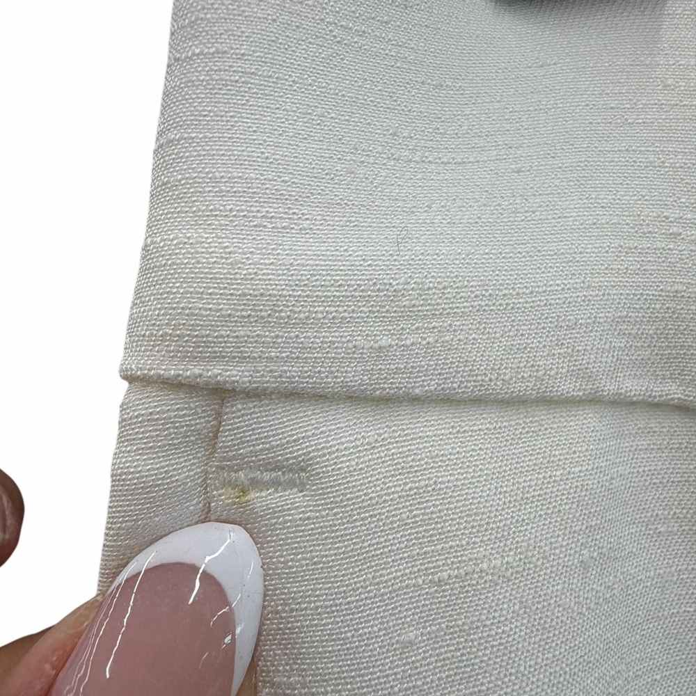 Sezane Women's White High-Waist Ponte Linen blend Trousers - Picture 7 of 7